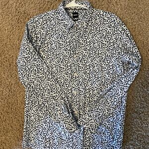 Hugo Boss Slim Fit Button-Down Shirt | Men’s | Abstract Print